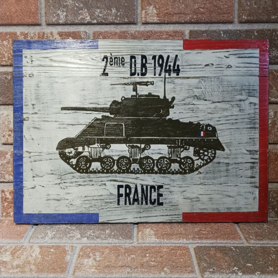 Panneau bois "2ème D.B 1944"